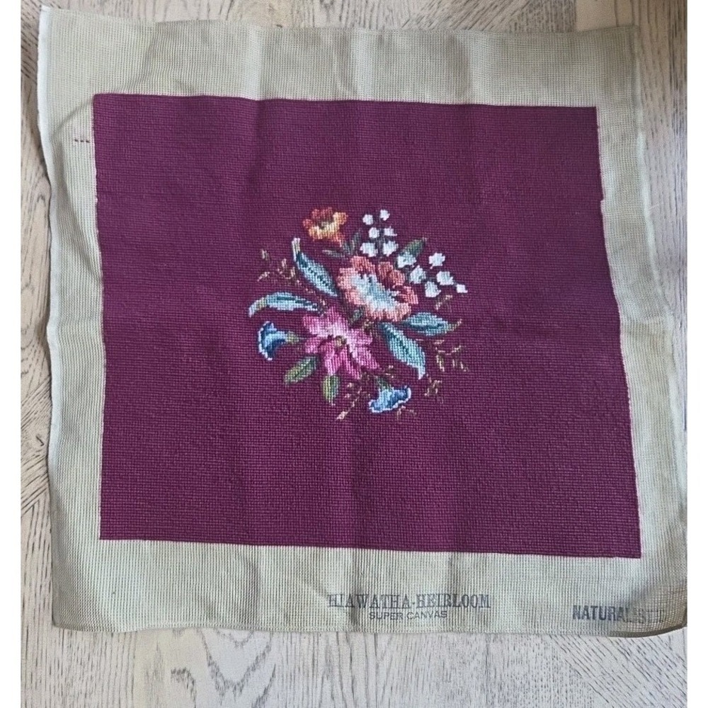 Hiawatha Heirloom Preworked Super Canvas Stitched Needlepoint Chair Cover
